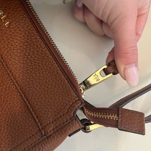 RLL Ralph Lauren pebbled brown leather crossbody